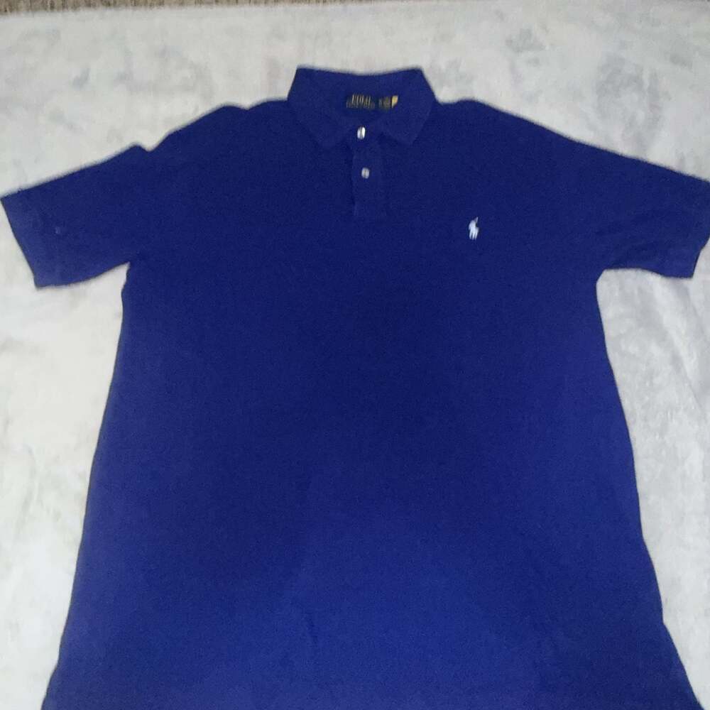 Polo Ralph Lauren Mesh Polo Shirt Mens XLT XL Tall Royal Blue White Pony